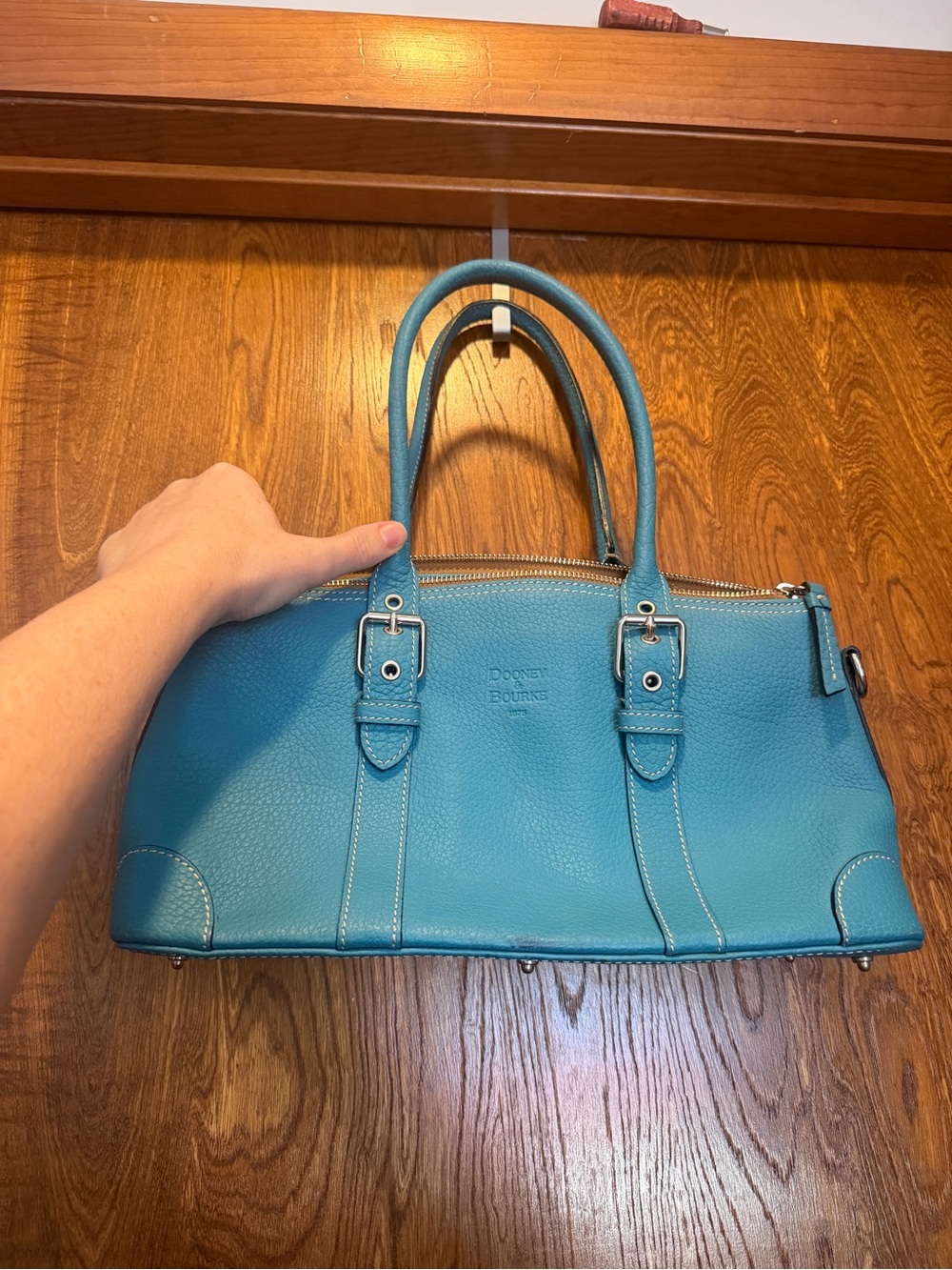 Dooney & Bourke Turquoise Leather Satchel - pre owned